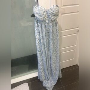 Birdy Grey Blue Floral Bridesmaid Gown - Size L